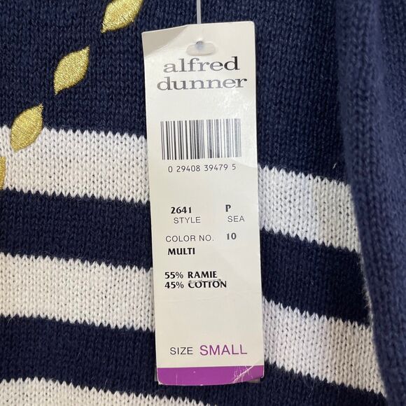 Vintage Sweater Top Knit Small Nautical Patchwork Sailor Art Heritage Classic - Picture 5 of 13